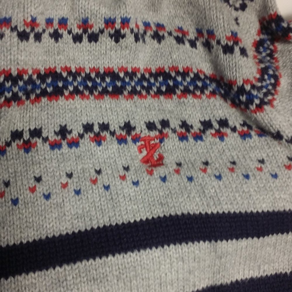 Izod boys 6/7 grey blue and red pullover sweater - Picture 5 of 5